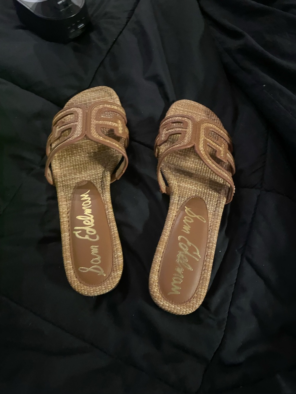 Sam Edelman Brown Woven Slide Mules